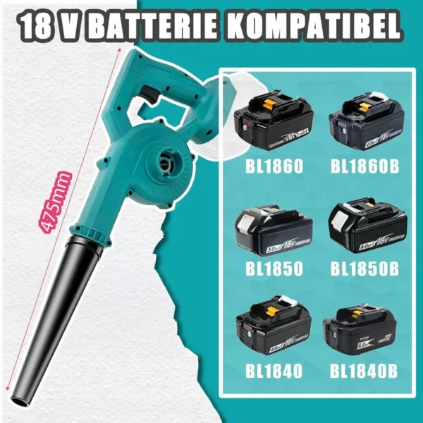 MAWIRON Laubblaser und Staubsauger 3Pounds 15000U/min Kompatibel für MAKITA 18V BL1830B Akku Schnelles Ladegerät Laubblaser für Gartenpflege Trümmer Sammlung (Ohne Akku) - Image 2