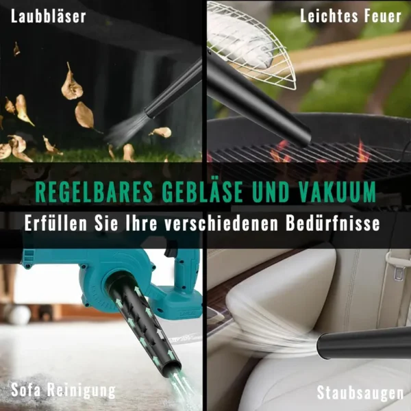 MAWIRON Laubblaser und Staubsauger 3Pounds 15000U/min Kompatibel für MAKITA 18V BL1830B Akku Schnelles Ladegerät Laubblaser für Gartenpflege Trümmer Sammlung (Ohne Akku) - Image 6